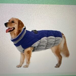 Cozy Blue and Gray Dog Coat